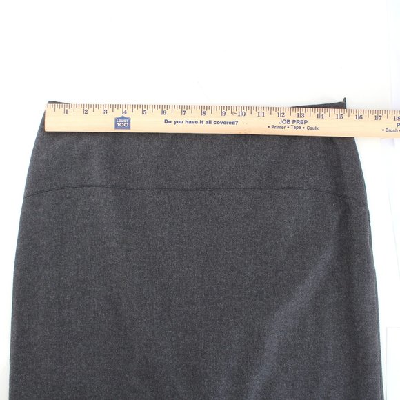 John Galliano Gray Wool Flannel Midi Skirt Peplum Back Fluted Hem Size 8/Medium - Picture 5 of 10